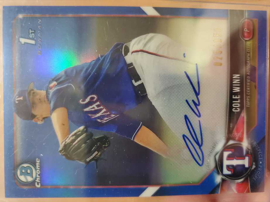 Cole Winn autographed Bowman
