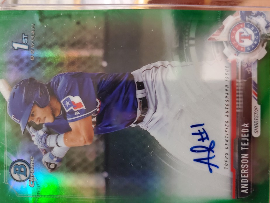 Anderson Tejeda autographed Bowman
