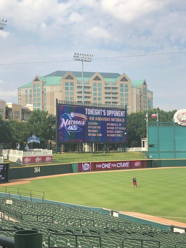 Scoreboard at Dr Pepper Ballpark, photo credit: Andrew Maher