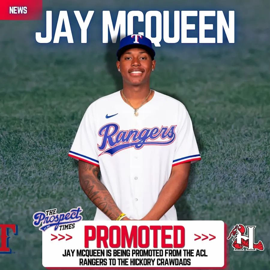 After Tearing Up the ACL, Jay McQueen Promoted to Hickory Crawdads