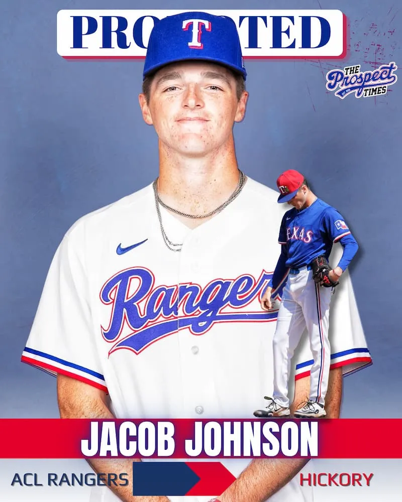 Texas Rangers Prospect Jacob Johnson Promoted to Hickory Crawdads
