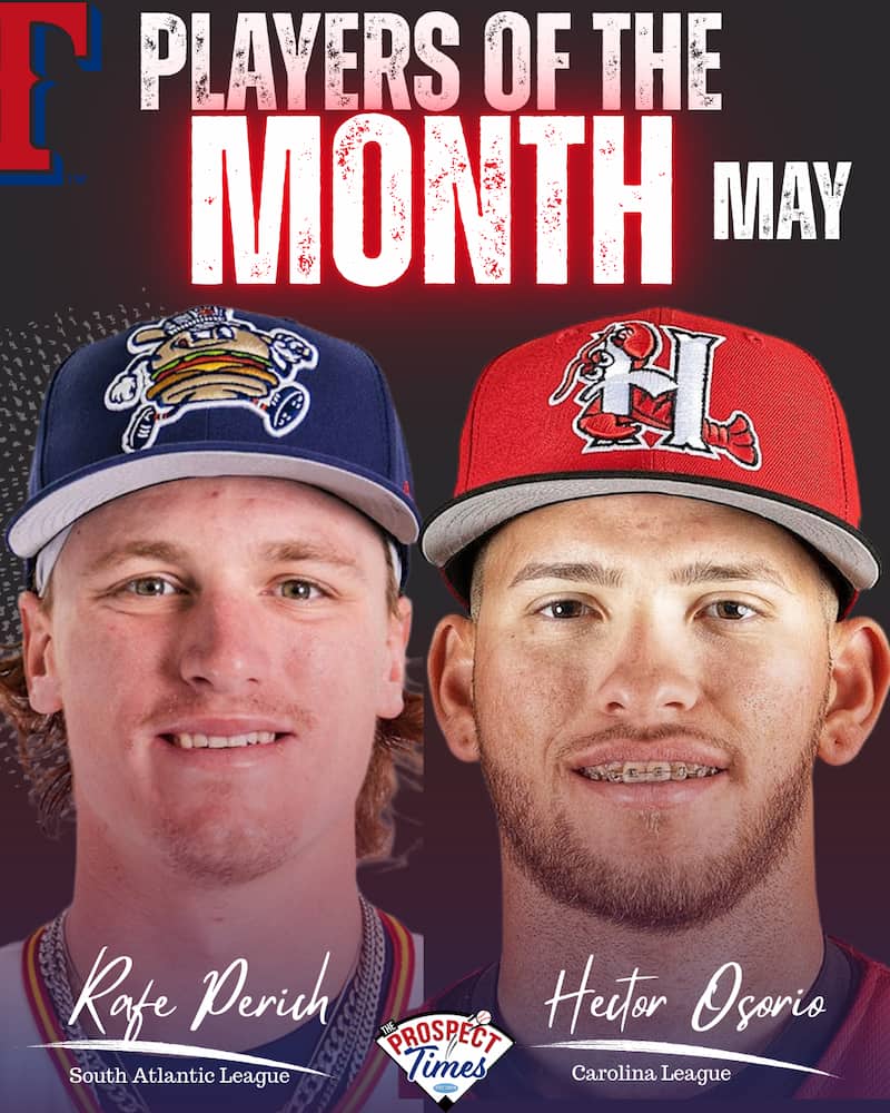 Texas Rangers Prospects Rafe Perich, Hector Osorio Named Players of the Month