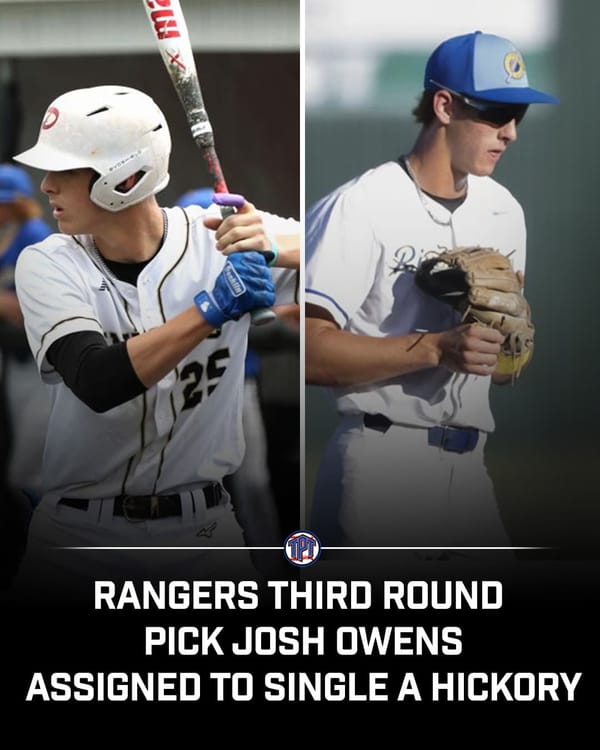 Josh Owens- the Texas Rangers TWP is assigned to Low-A Hickory
