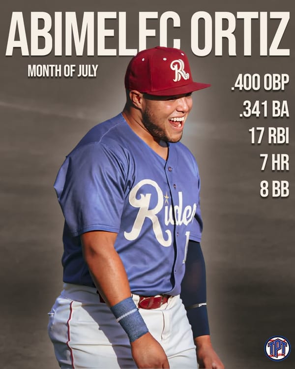 Abimelec Ortiz Named Texas League Player of the Month for July