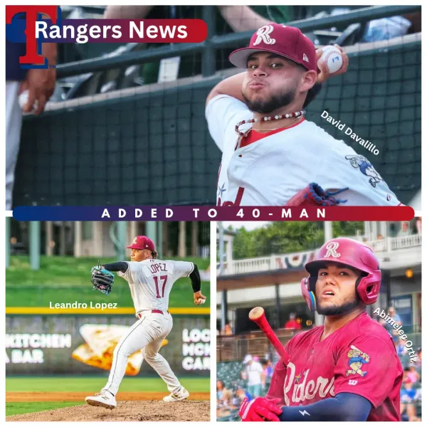 Texas Rangers Add Top Prospects Ortiz, Davalillo, and Lopez to 40-Man Roster