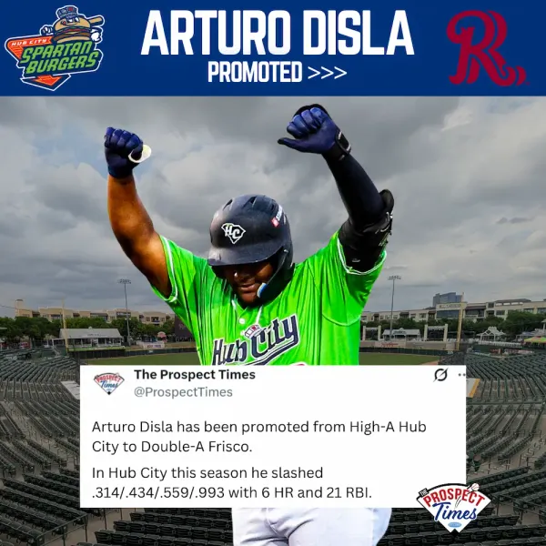 Arturo Disla Promoted to Double-A Frisco