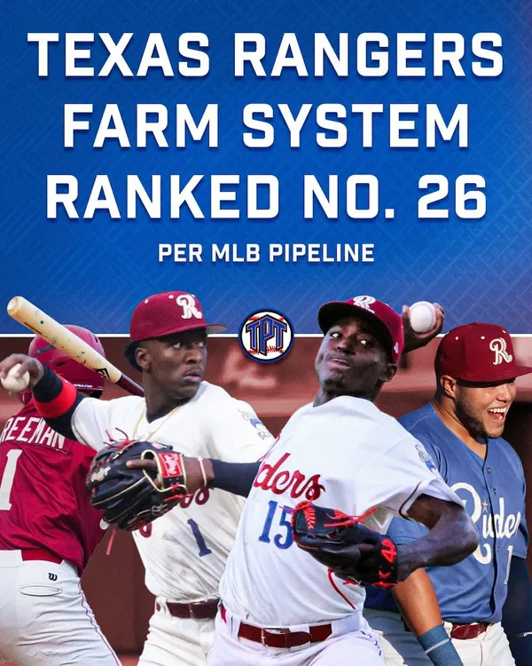 Texas Rangers Farm System Ranked 26th by MLB Pipeline