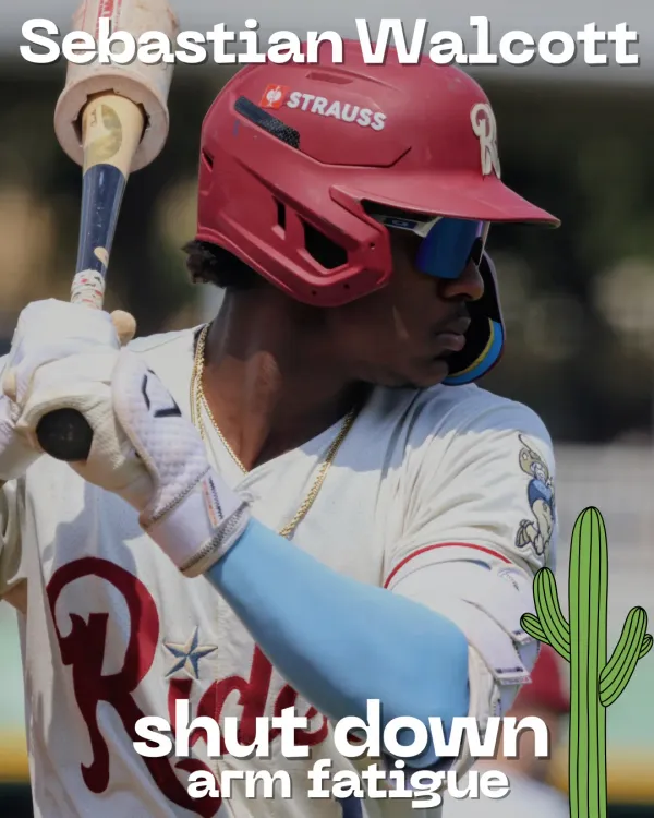 Rangers Shut Down Top Prospect Sebastian Walcott Due to Arm Fatigue