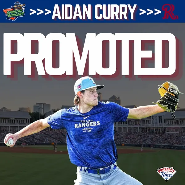 Rangers Farm Promotion: RHP Aidan Curry Earns Call-Up to Double-A Frisco