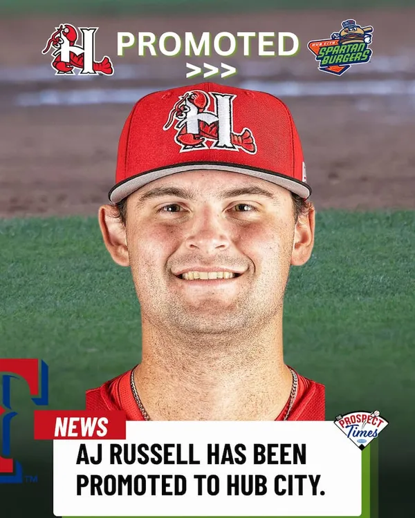 Rangers Promote No. 3 Prospect AJ Russell to High-A Hub City