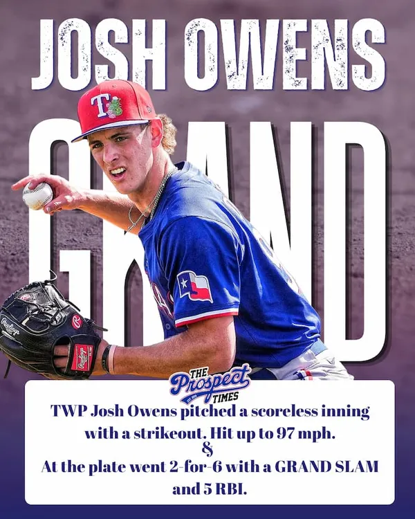 Two-Way Prospects Owens and Kim Shine as ACL Rangers Rout Angels, 21-3