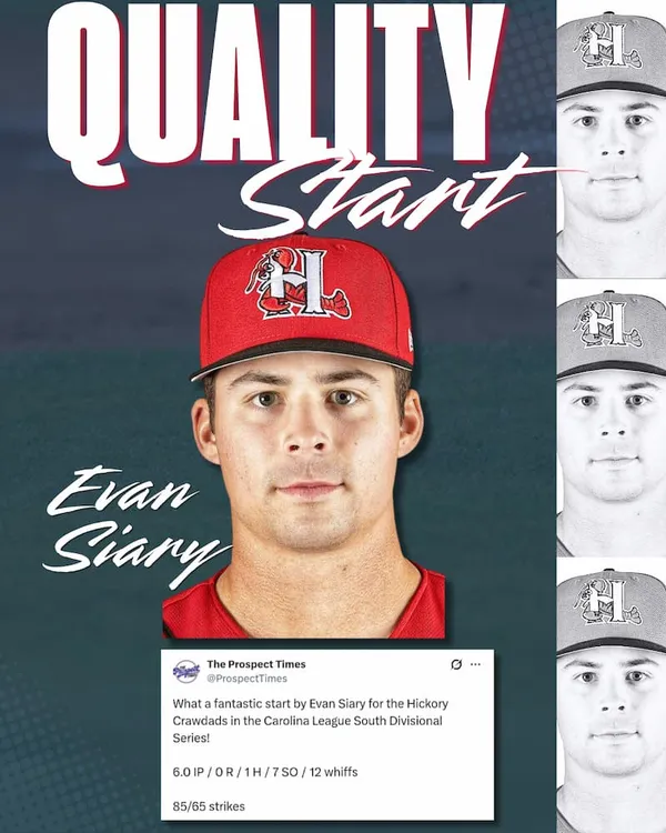 Evan Siary Tosses Gem as Crawdads Force Game 3 in Carolina League South Division Series