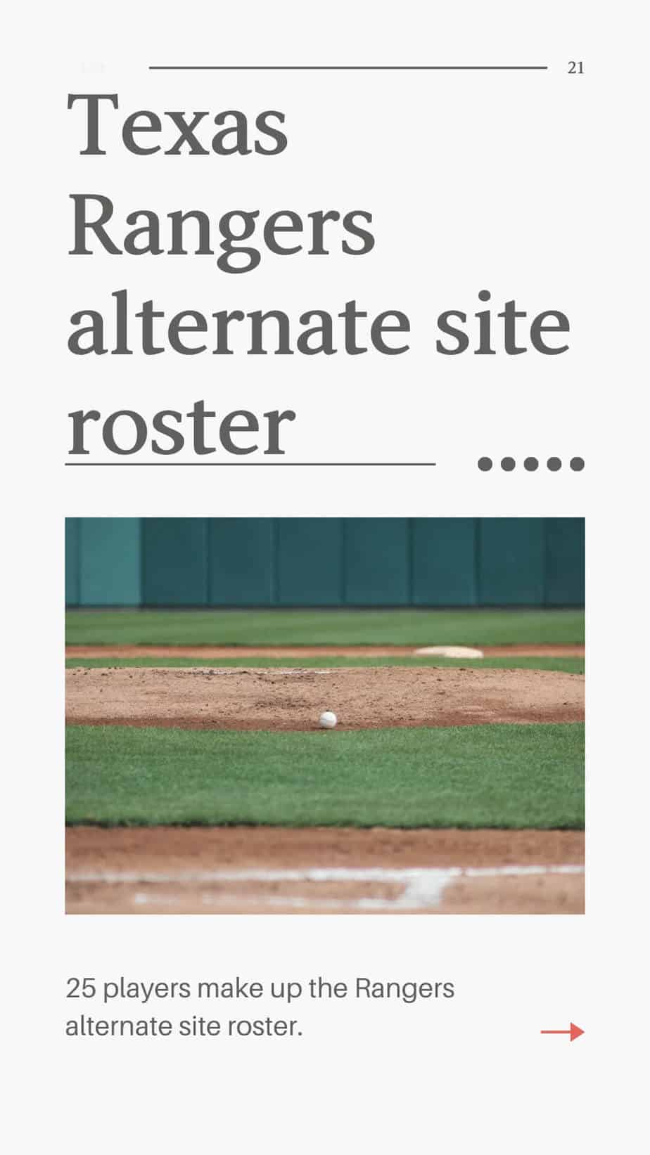 Texas Rangers alternate site roster