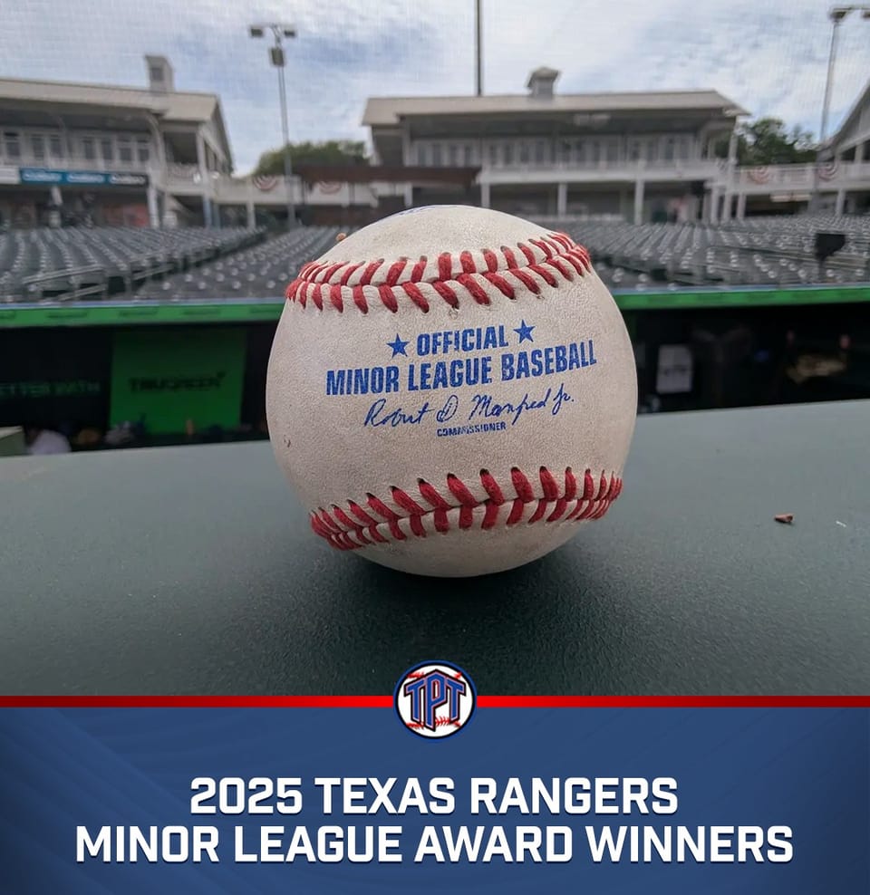 Texas Rangers Name 2025 Minor League Award Winners
