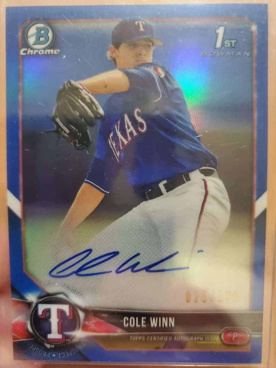 Cole Winn autographed Bowman